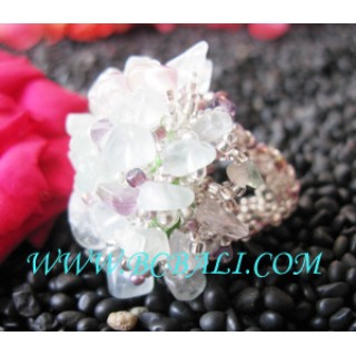 Glass Bead Fashion Ring Handmade